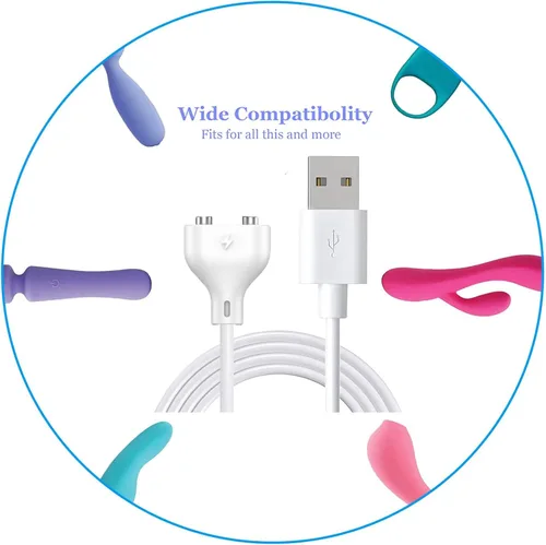 Miniatura 5 de Cable de carga magnético USB CC de 2,7 pies de repuesto para juguetes recargables, masajeadores, cepillo de dientes eléctrico (5 mm)