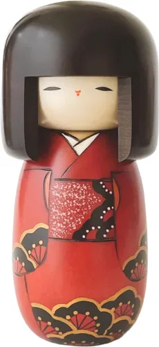 Miniatura 2 de NOREN Usaburo - Muñeca Kokeshi japonesa moderna (cinta), fabricada en Japón, figuras coleccionables, manualidades tradicionales, chica en kimono