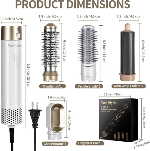 Miniatura 7 de Multistyler Pro 5 en 1, moldeador de aire caliente para rizar, alisar, dar volumen, todo tipo de cabello