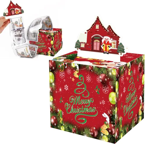 Soportes para dinero de Navidad, caja sorpresa para dinero, kit de extracción de pastel de dinero, bolsas de Navidad para regalos con 30 cajas de