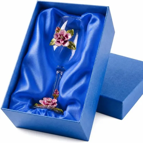Miniatura 15 de Simcat Copa de Vino de Esmalte Pintada a Mano con Flores, Vaso Transparente Refinado, Tallo para Cabernet, Regalos