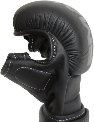 Miniatura 4 de SMAI Guantes híbridos de cuero MMA Sparring: cuero de primera calidad para Kickboxing, lucha en jaula, huelga, grappling, artes marciales