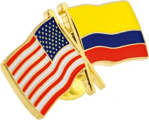 Miniatura 85 de PinMart Pin de solapa esmaltado con bandera de la amistad cruzada de Estados Unidos y el mundo