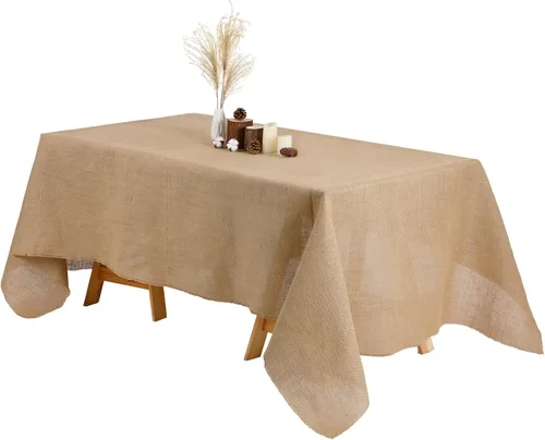 Miniatura 8 de Kingdder Mantel rectangular de arpillera natural para boda, rústico, para boda, fiesta, recepción, despedida de soltera, picnic al aire libre