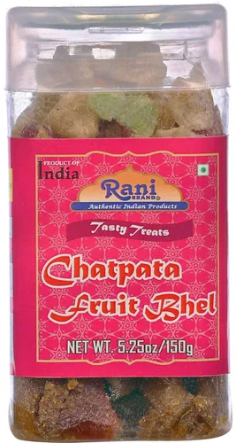 Rani Chatpata Fruit Bhel 5.25 oz (150 g) sellado al vacío, parte superior fácil de abrir, recipiente resellable ~ Indian Tasty Treats | Vegano |