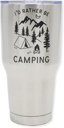 Divertido regalo de campamento para hombres al aire libre, vaso aislado de acero inoxidable con tapa, (30 onzas) – Taza para viajes de caravana, día