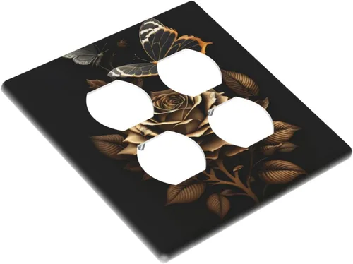 Miniatura 559 de Placa Decorativa de Pared de Granja Rústica con Cuerno de Madera para Puerta de Granero 1 Banda Duplex Cubiertas de Toma Eléctrica Soltera