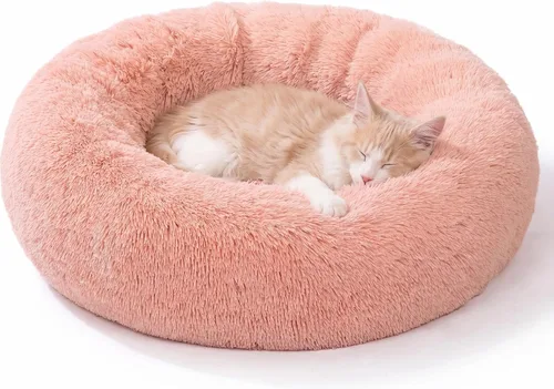 Miniatura 25 de SAVFOX Camas calmantes de felpa para perros, cama de perro de dona para perros pequeños, tamaño mediano, grande y extragrande, cómoda cama para Beige
