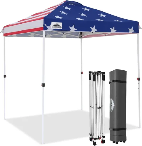 Miniatura 235 de EAGLE PEAK Tienda de campaña desplegable con bolsa de transporte con ruedas, 8 estacas, 4 cuerdas, 4 bolsas de peso, toldo de tienda de campaña