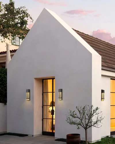 Miniatura 4 de HWH INVESTMENT Lámpara de pared para exteriores con sensor de anochecer al amanecer, lámpara LED moderna de pared exterior, acabado negro