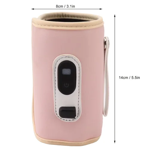 Miniatura 9 de Calentador de biberones USB, portátil, ajustable de 5 velocidades, para leche materna (rosa)