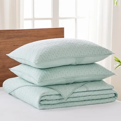 Miniatura 3 de Levtex Home - Juego de edredón reversible con punto de cruz tamaño Queen (104x106 pulgadas) con 2 fundas de almohada (26x20 pulgadas) - Textura