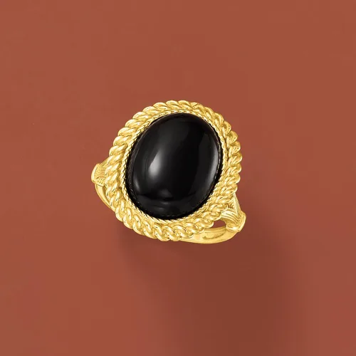 Miniatura 4 de Ross-Simons Black Onyx Ring in 18kt Gold Over Sterling