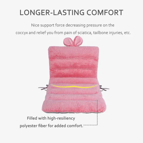 Miniatura 4 de ELFJOY Cojín para silla de escritorio, 33.5 in, cojín para silla de oficina, cojín de asiento con soporte para espalda, cojín de tumbona con banda