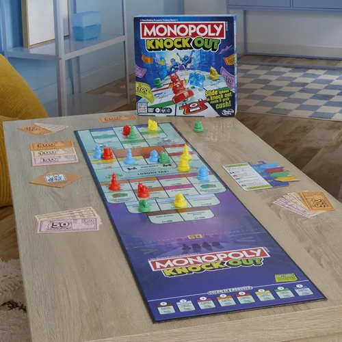 Miniatura 11 de Monopoly Knockout - Juego de mesa 2-8 jugadores Promedio de 20 minutos Juegos de mesa rápidos para familias, niños, adolescentes y adultos A