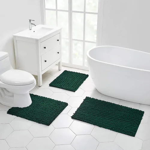 Miniatura 54 de Walensee Alfombra de baño antideslizante (24x17 pulgadas, rosa polvoriento) absorbente de agua, súper suave, lanuda de felpilla, lavable a máquina