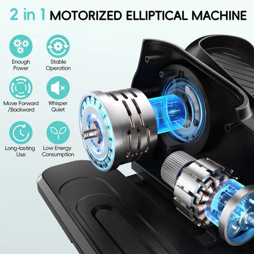 Miniatura 2 de Under Desk Oval Machine, Morelax Oval Leg Exerciser for Elderly Assembly, Quiet Portable Electric Sit Pedal Exerciser with Resistance Band, Remote