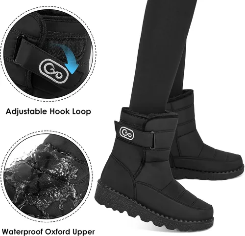 Miniatura 3 de Ablanczoom Womens Winter Snow Boots With Warm Fur Lining Comfortable Non Slip Ankle Booties Outdoor Waterproof Walking Boots for Women
