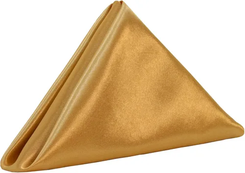 YOUR CHAIR COVERS - Servilletas de tela de gran tamaño de satén dorado de 20 pulgadas con dobladillo – Servilletas elegantes y reutilizables para