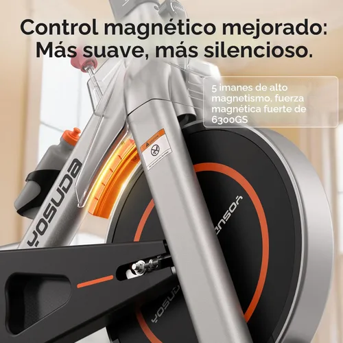 Miniatura 3 de YOSUDA Exercise Bike, Brake Pad Stationary Bike for Home with Exclusive App, Magnetic Indoor Cycling Bike with 300 lb Weight Capacity, Low Noise