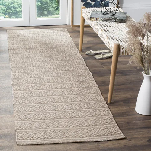 Miniatura 17 de SAFAVIEH Colección Montauk - Alfombra decorativa de 3 x 5 pies, color marfil y negro, hecha a mano de algodón estilo bohemio rural, ideal para zonas