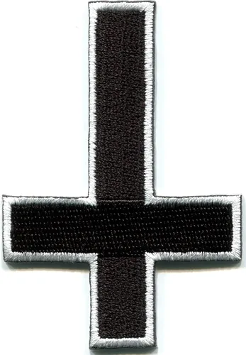 Satánica Invertida Invertida Cruz Demoníaca Ocultista Bruja DIY Bordado Apliques Hierro Parche S-1194