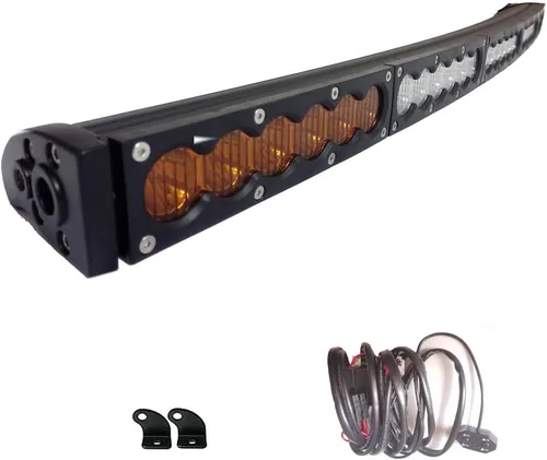 Miniatura 9 de Barra de luz LED curvada de doble color, 25 pulgadas, 120 W, color blanco, ámbar y amarillo, combo de inundación de trabajo, buceo, conducción