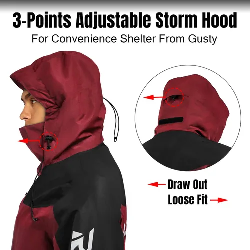Miniatura 4 de Rodeel Chaqueta rompevientos ligera para hombre resistente al agua con capucha para exteriores