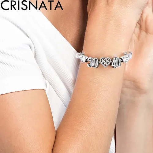Miniatura 5 de Dijes de cumpleaños de 5, 10 a 50, 52, 55, 56, 60, 65, 70, 75, 80, se adaptan a pulseras de aniversario europeas, dijes de plata de ley 925