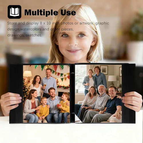 Miniatura 4 de Aevdor - Álbum de fotos de 8x10 con 200 bolsillos, álbum de fotos de gran capacidad con cubierta de lino, álbum de fotos de 8x10 para 200 fotos de 8