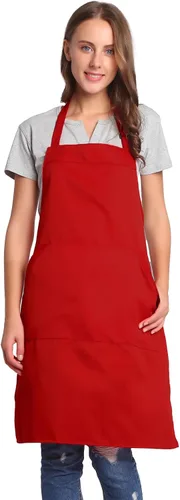 Miniatura 6 de BIGHAS - Delantal ajustable con babero y lazos largos, disponible en 18 colores, ideal para chefs, cocina, hogar, restaurante, mujeres, hombres