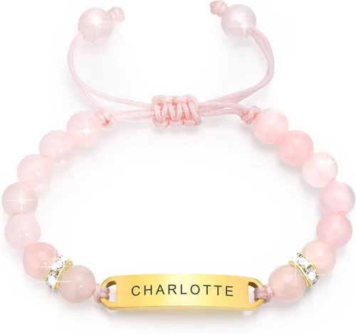 Miniatura 15 de Pulsera de barra para bebé: chapado en oro de 18 quilates, pulsera con placa de identificación personalizada para niños pequeños de mamá, nombre