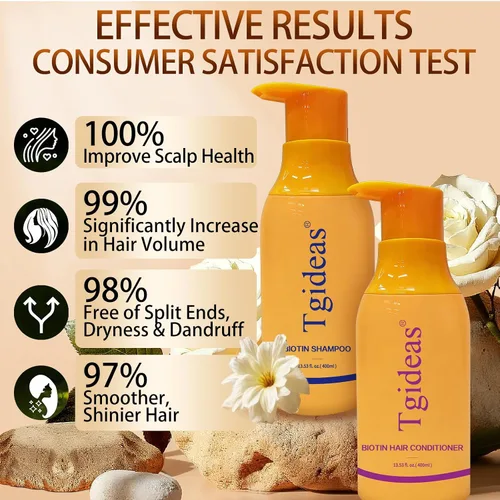 Miniatura 2 de Tgideas Juego de champú y acondicionador de biotina antiadelgazamiento para cabello adelgazante para mujeres y hombres, champú para fortalecer
