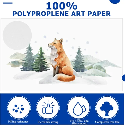 Miniatura 3 de Sabary 250 hojas de papel de acuarela a granel blanco prensado en frío, paquete de papel de acuarela para niños, pintura de boceto blanco, pintura