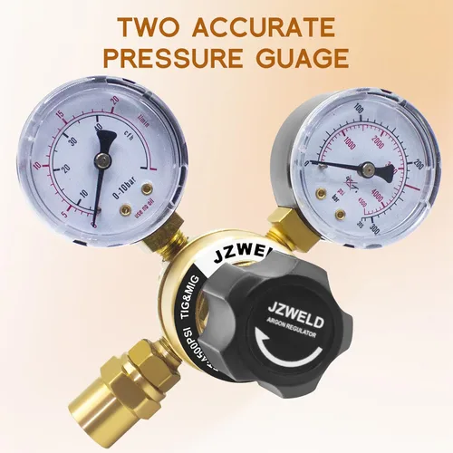 Miniatura 4 de Regulador de argón de soldadura estándar americano con manguera de gas de 6.6 pies, regulador de soldadura de gas de medidores de argón para TIG