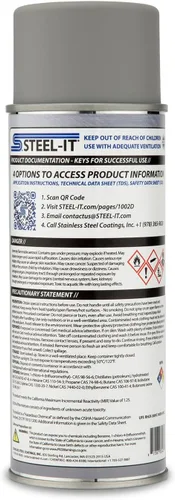 Miniatura 7 de Steel-It Aerosol de poliuretano 1002D, revestimientos de pintura industrial, soldable, fácil de aplicar, gris acero (paquete de 1)