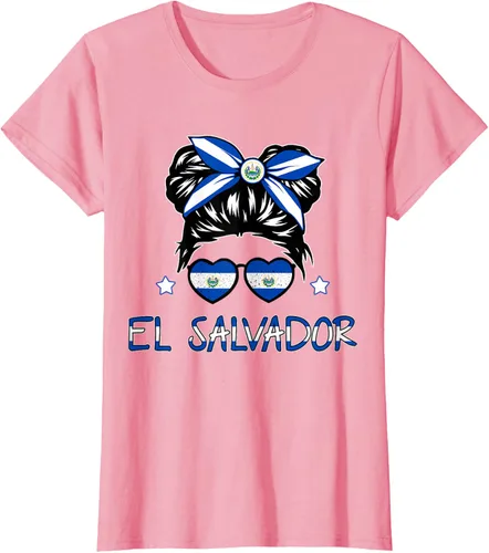 Miniatura 11 de Camiseta de El Salvador para Niñas Bandera Patrimonio Hispano Salvadoreño