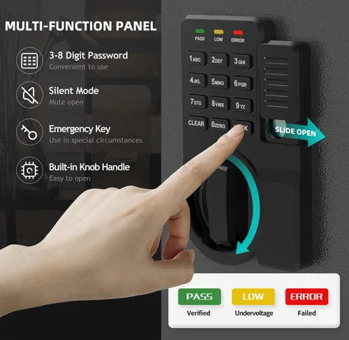Miniatura 6 de Caja fuerte electrónica AEGIS de 0,8 pies cúbicos - Caja fuerte de seguridad con teclado digital para el hogar/oficina, caja de efectivo de acero