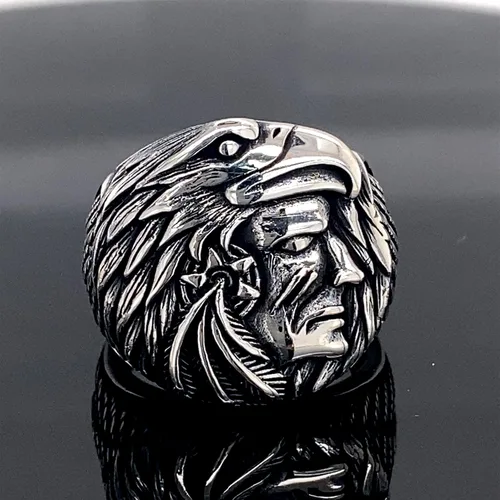 Miniatura 2 de Silver Nativa American Ring,Silver Eagle Signet Ring, Silver American Ring,925k Sterling Silver Ring, Handmade Silver Ring,Gift For Him