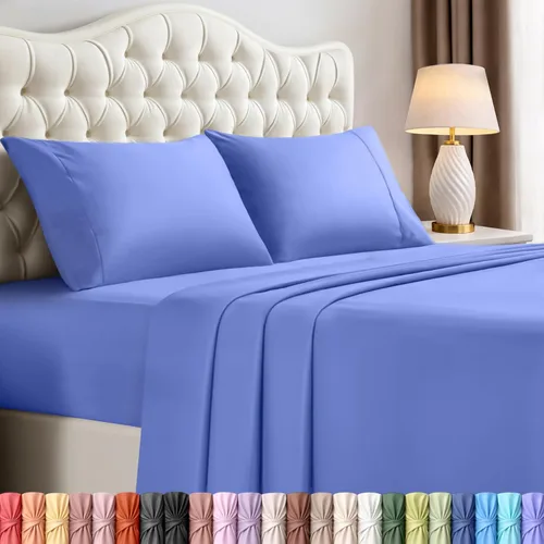 Miniatura 30 de Juego de sábanas King de Utopia Bedding – Juego de 4 sábanas para cama King, microfibra suave y transpirable, incluye 1 sábana bajera, 1 sábana Beige