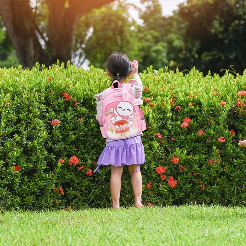 Miniatura 6 de Reqinqin Lindas mochilas reales para niños pequeños, mini bolsa de viaje de dibujos animados de animales para bebé niña niño de 1 a 5 años