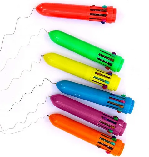 Miniatura 4 de Kaptin Paquete de 36 mini bolígrafos de plástico neón, bolígrafos retráctiles, bolígrafos multicolores, suministros escolares de oficina para niños