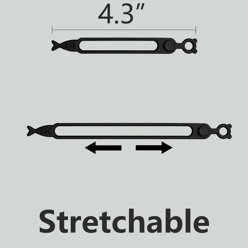 Miniatura 7 de 28 piezas de bridas de silicona reutilizables, correas de cable negro para organizar cables de carga, cables de computadora