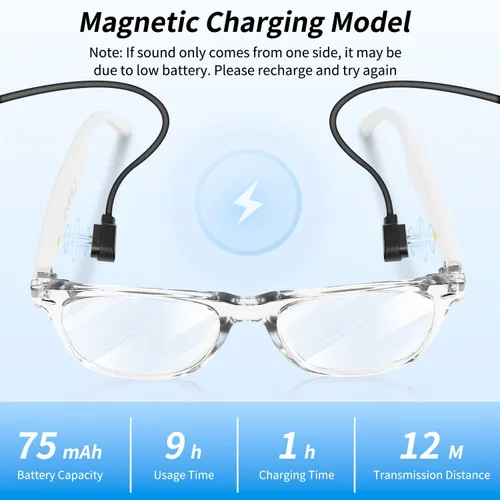Miniatura 7 de Lentes inteligentes, lentes Bluetooth AI para mujeres/hombres con traducción instantánea e interpretación en 144 idiomas, lentes de transición