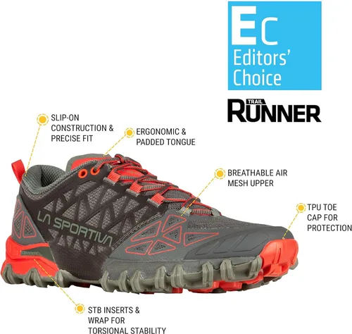 Miniatura 2 de La Sportiva Bushido II - Tenis de correr para mujer, gris pizarraaguamarina
