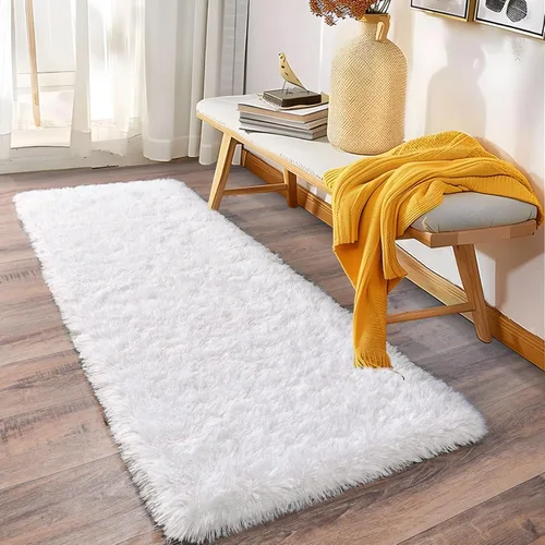 Miniatura 73 de Alfombras suaves para pasillos de dormitorio, nuevas, con parte inferior antideslizante mejorada, de 2 x 3, alfombra esponjosa y peluda verde