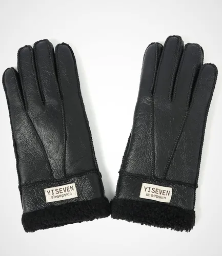 Miniatura 2 de YISEVEN Guantes de piel de oveja de invierno para mujer, puños de lana