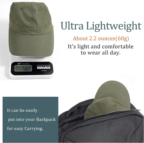 Miniatura 32 de Gorra de béisbol impermeable para hombre, sombrero de lluvia plegable para correr al aire libre, sombrero de pesca solar