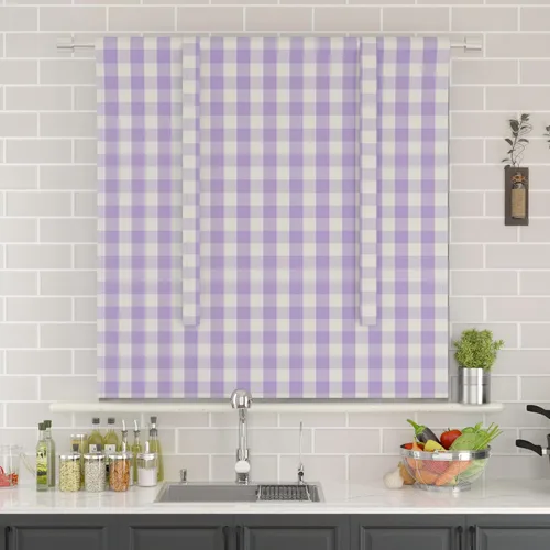 Miniatura 257 de Cenefas de cortina para ventana de 16 pulgadas de largo, 2 paneles de cuadros búfalo, cortinas pequeñas con bolsillo para barra, estilo clásico