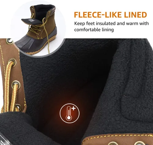Miniatura 3 de ALEADER Botas estilo pato, para hombre Carcasa impermeable Botas de nieve con forro de piel